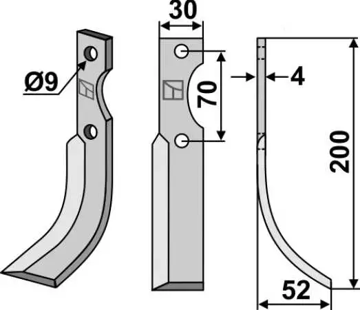 Fräsmesser 200x30mm, rechts